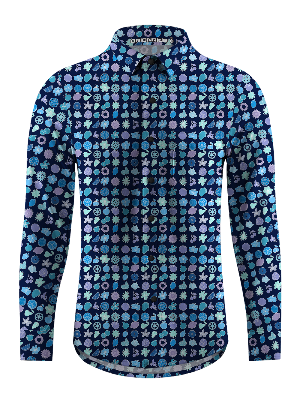 Orionride Fruit Maze Men's Stretchy Breathable Long Sleeve Gravel Shirt