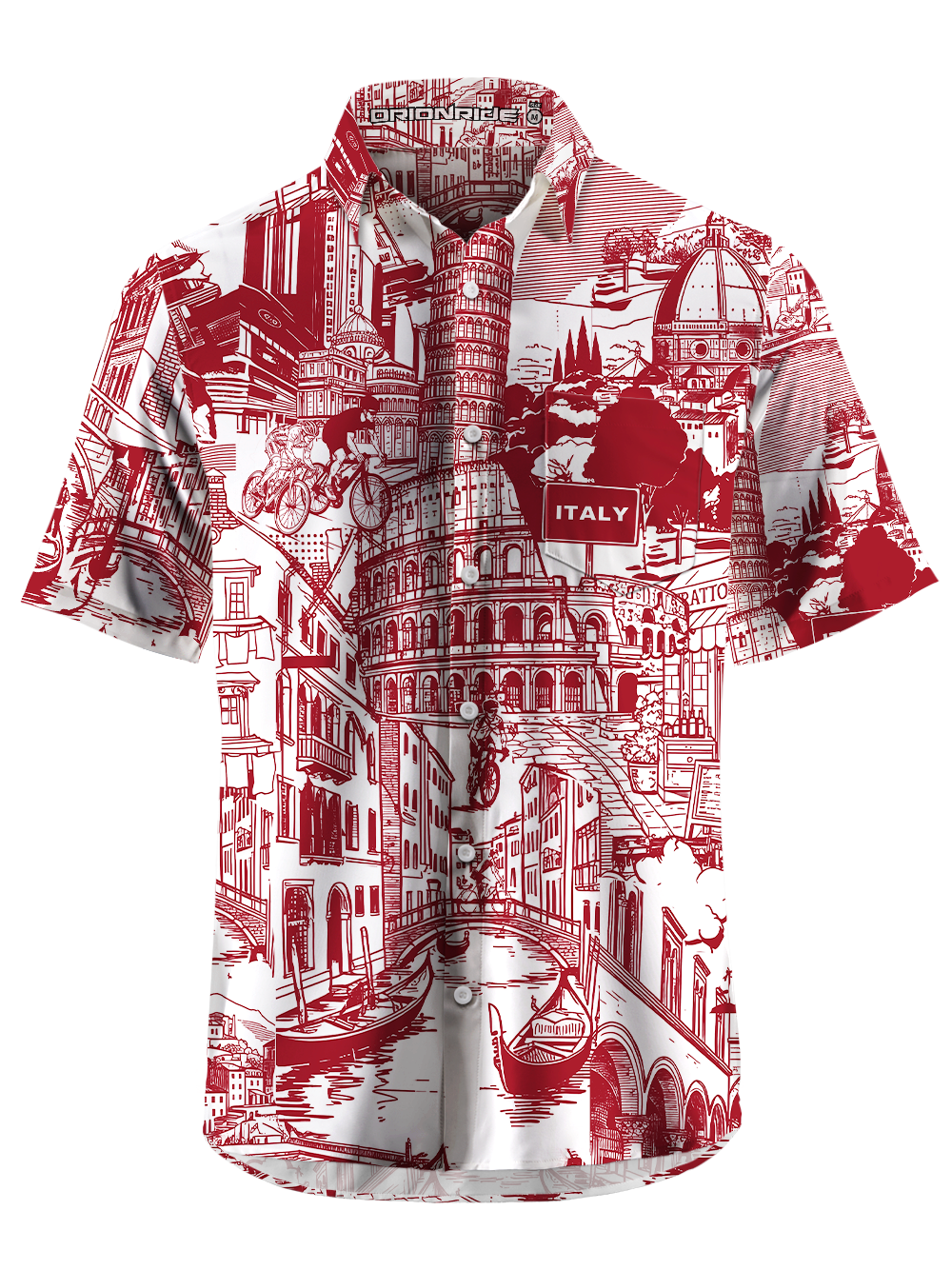 Orionride Tour Of Italy Zipper Pockets Ultra Lightweight Short Sleeves Gravel Shirt