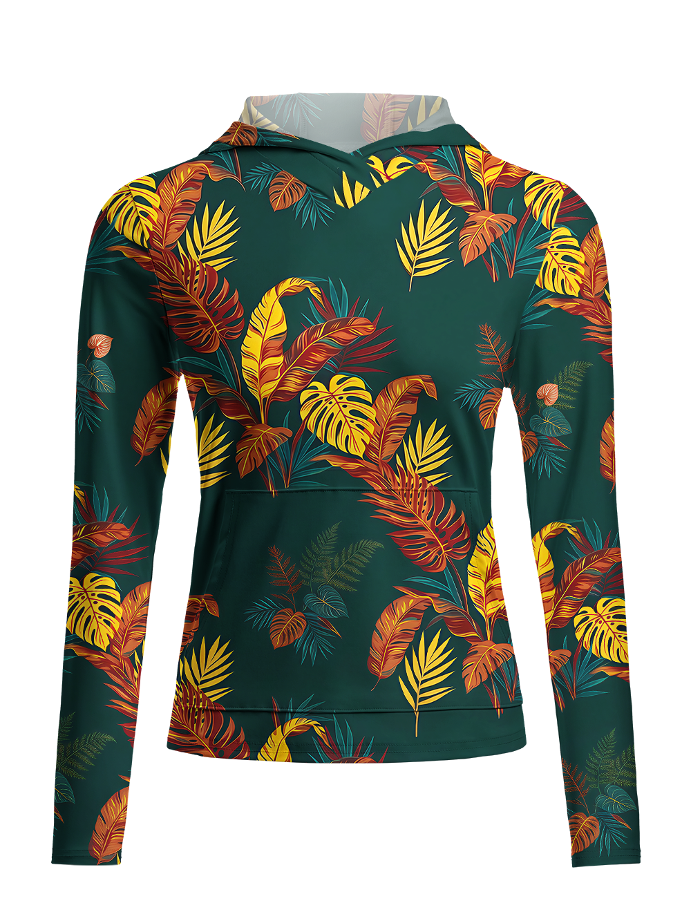 Orionride Begonia Leaves Women's Long Sleeve Cycling Hoodie Shirt