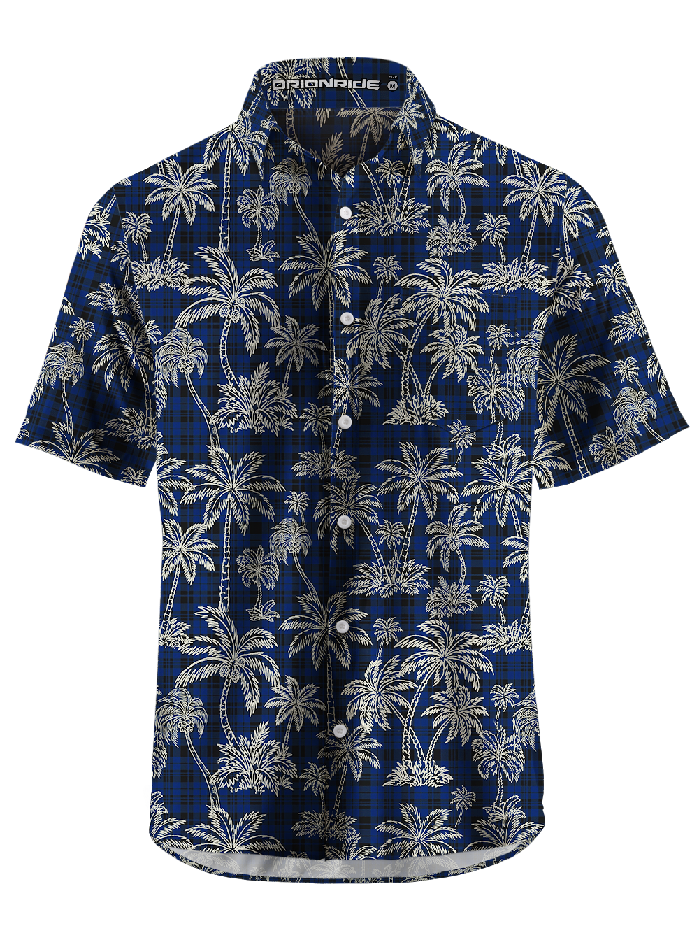 Orionride Striped Coconut Tree Zipper Pockets Ultra Lightweight Short Sleeves Gravel Shirt