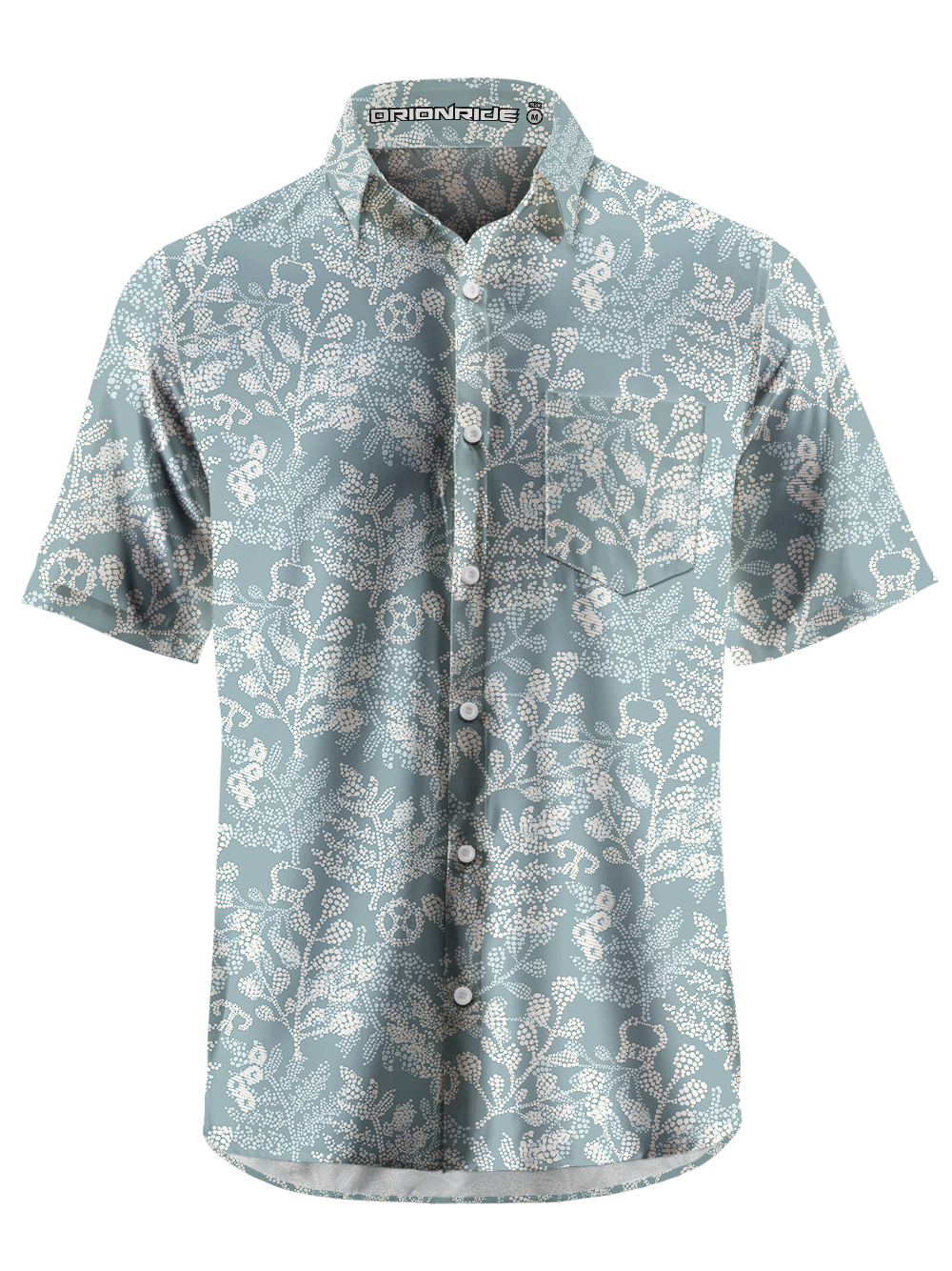 Orionride Dotted Plants Zipper Pockets Ultra Lightweight Short Sleeves Gravel Shirt