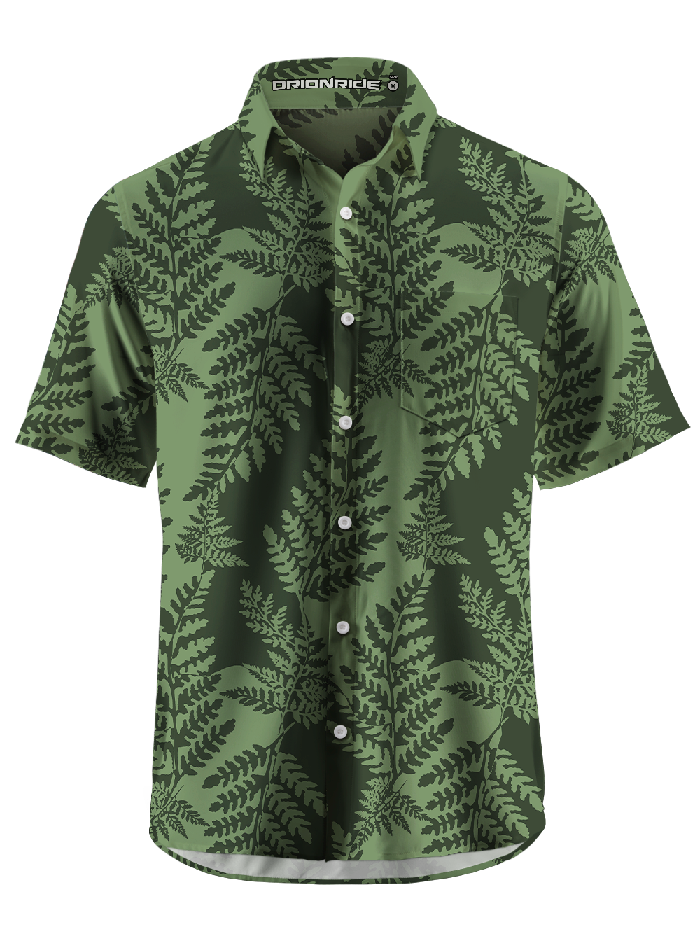 Orionride Fern Green Shadow Zipper Pockets Ultra Lightweight Short Sleeves Gravel Shirt
