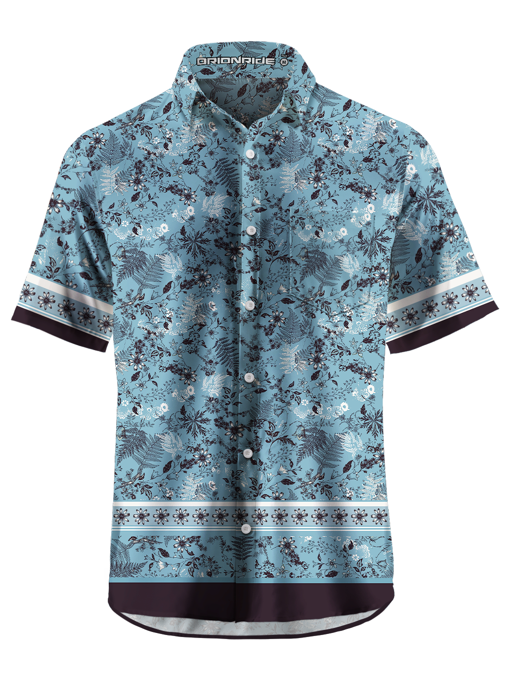 Orionride Floral Pattern Guide Zipper Pockets Ultra Lightweight Short Sleeves Gravel Shirt