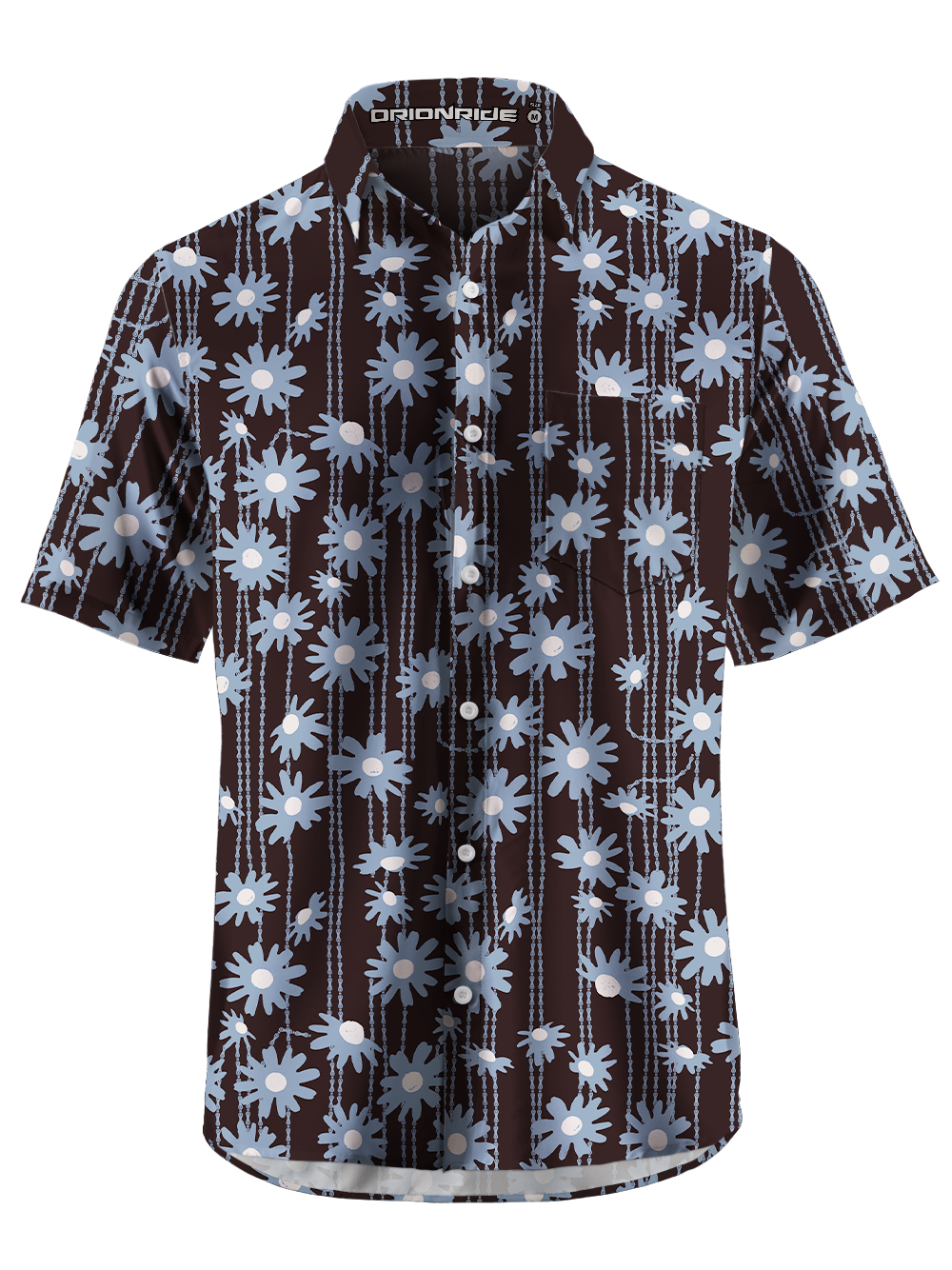 Orionride Chain Daisy Drift Zipper Pockets Ultra Lightweight Short Sleeves Gravel Shirt