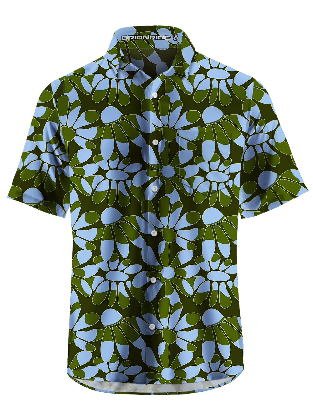 Orionride Psychedelic Flowers Zipper Pockets Ultra Lightweight Short Sleeves Gravel Shirt