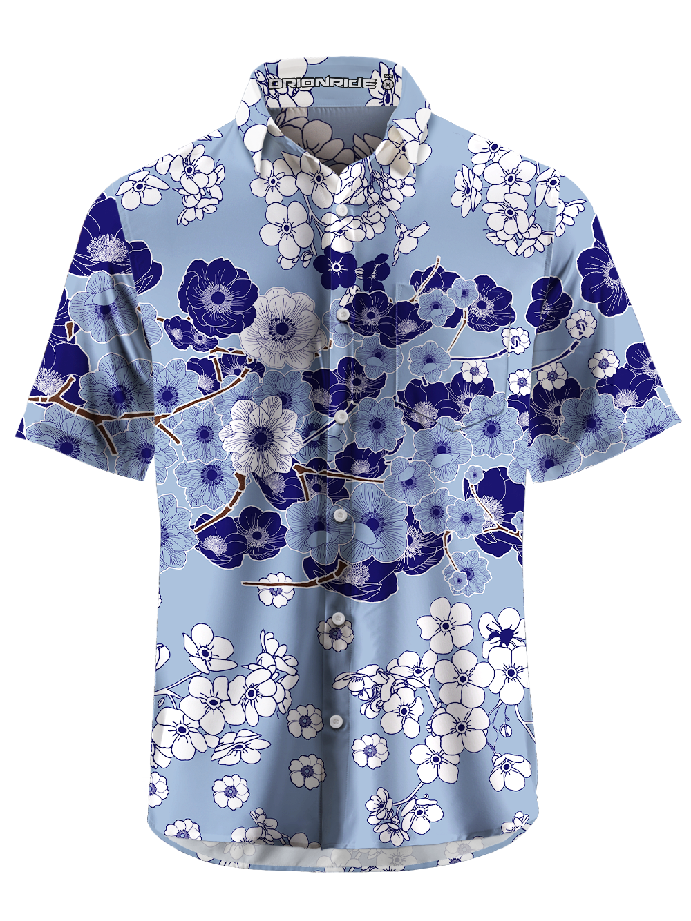 Orionride Breezy Petals Zipper Pockets Ultra Lightweight Short Sleeves Gravel Shirt