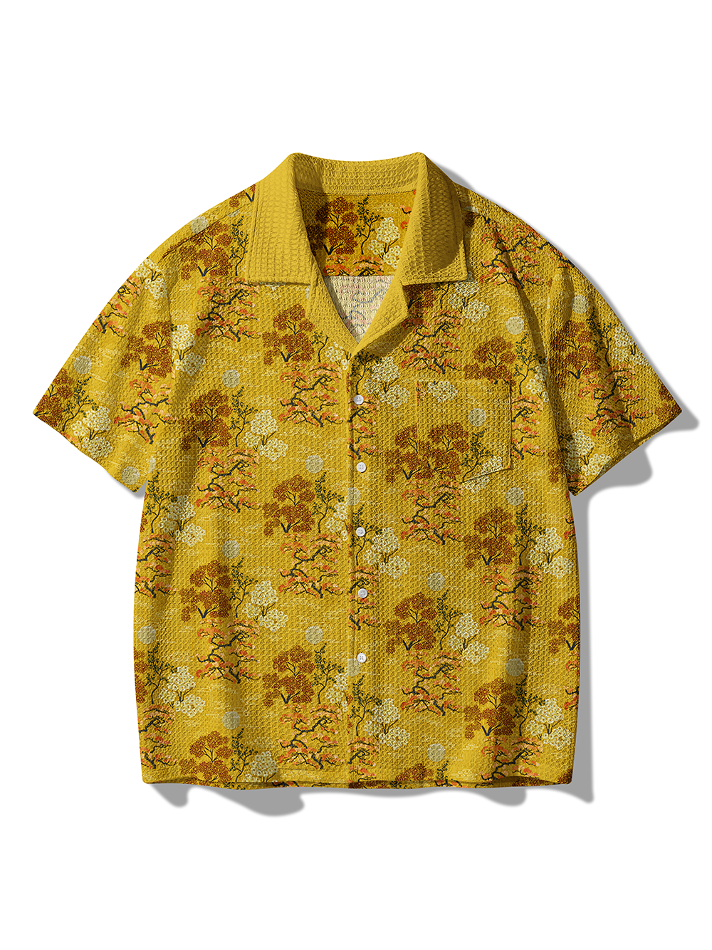 Orionride Plum Garden Men's Camp Collar Knitted Shirt