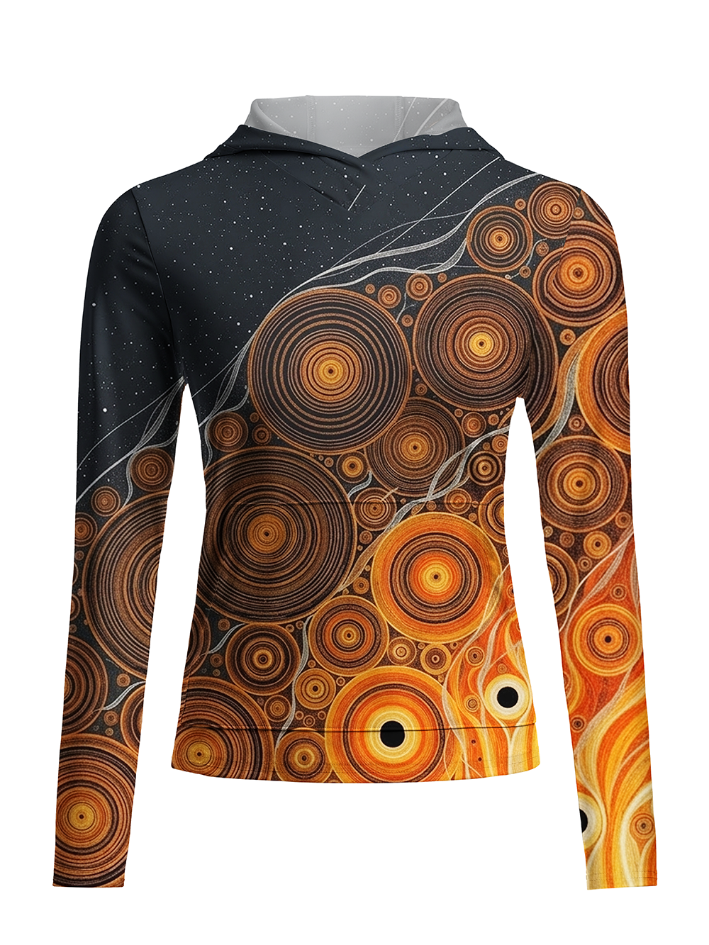 Orionride Concentric Rings Women's Long Sleeve Cycling Hoodie Shirt