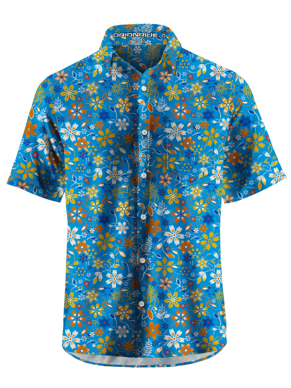 Orionride Embroidered Flower Zipper Pockets Ultra Lightweight Short Sleeves Gravel Shirt