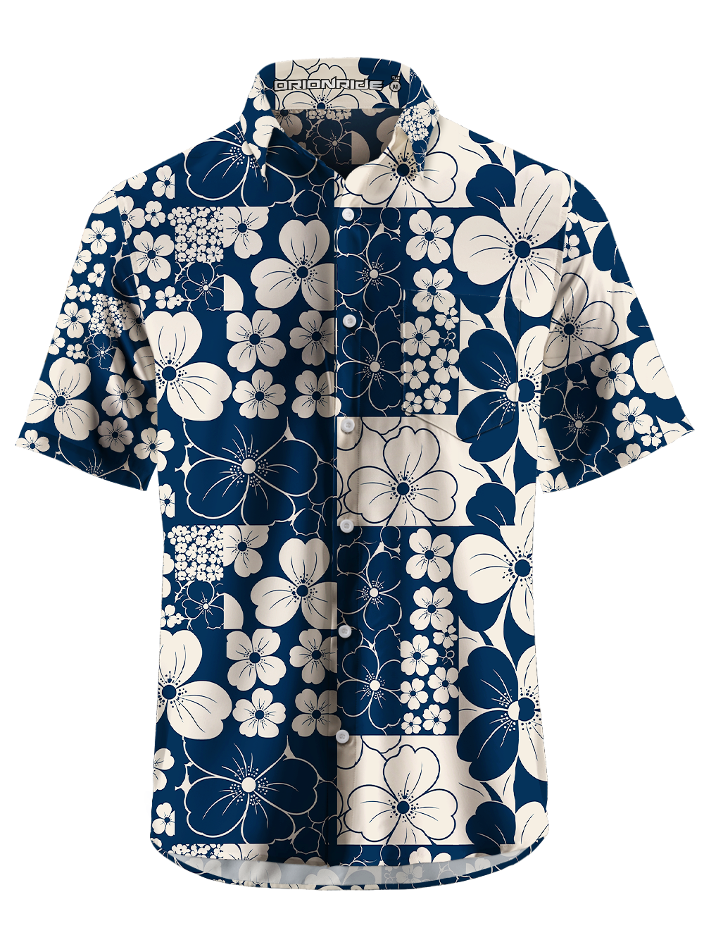 Orionride Floral Patchwork Zipper Pockets Ultra Lightweight Short Sleeves Gravel Shirt