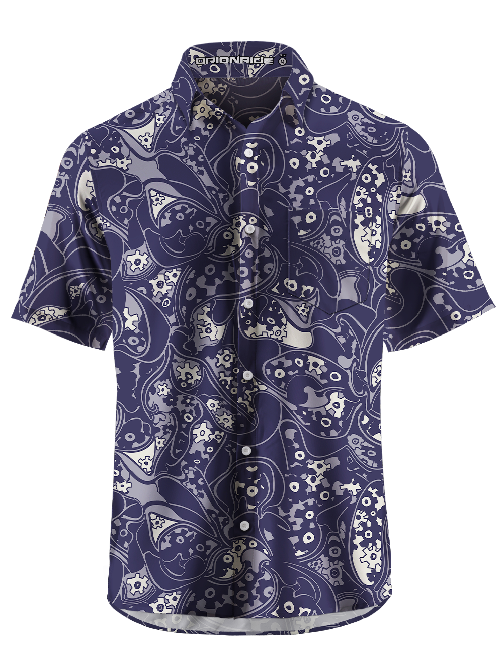 Orionride Abstract Gear Zipper Pockets Ultra Lightweight Short Sleeves Gravel Shirt