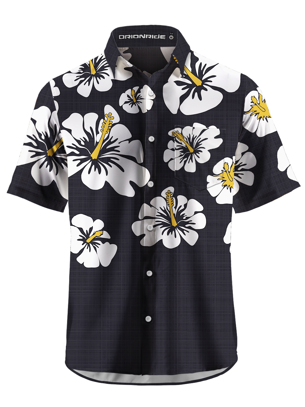Orionride Hibiscus Flowers Bloom Zipper Pockets Ultra Lightweight Short Sleeves Gravel Shirt