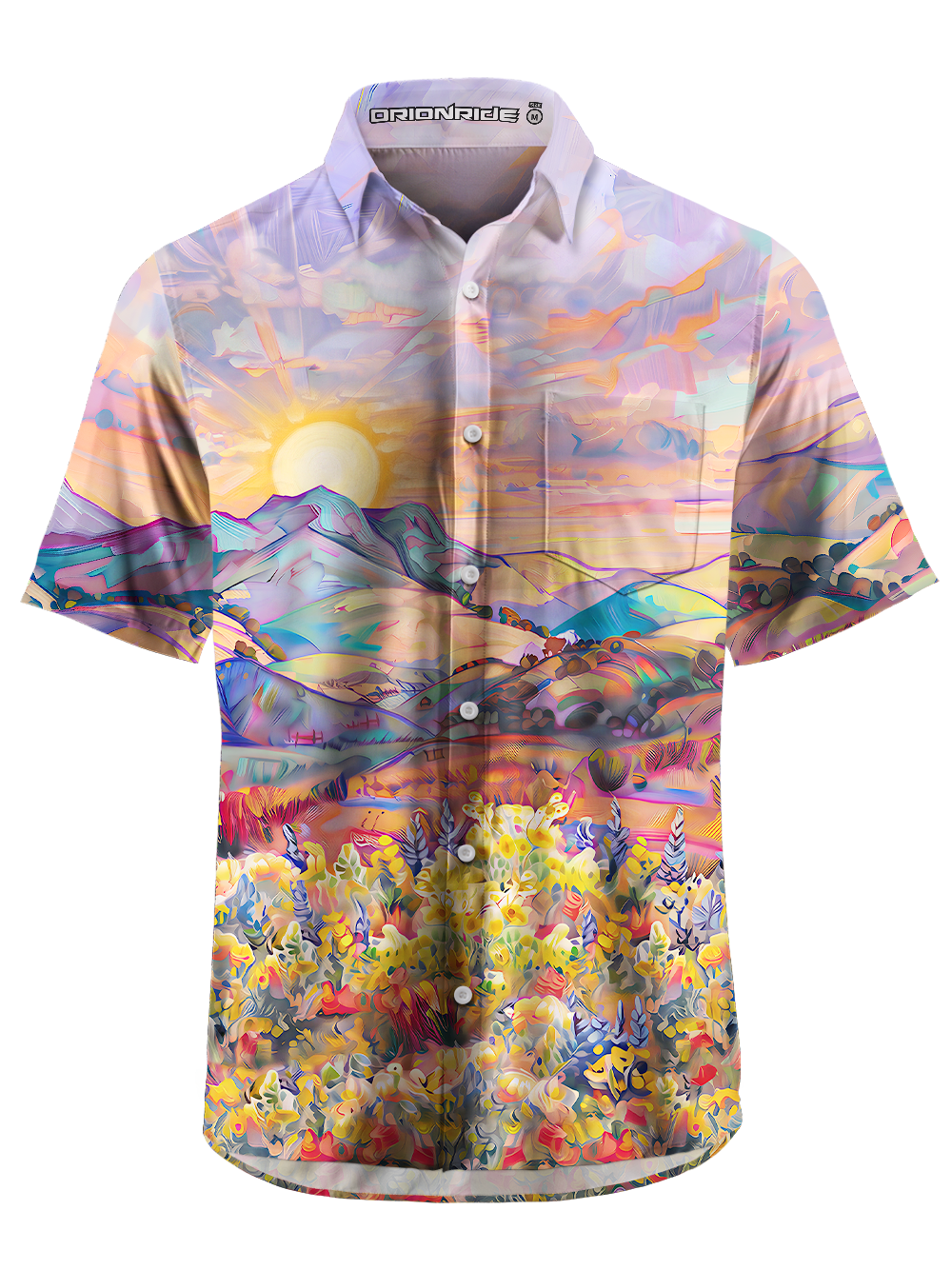 Orionride Sunset Pulse Zipper Pockets Ultra Lightweight Short Sleeves Gravel Shirt