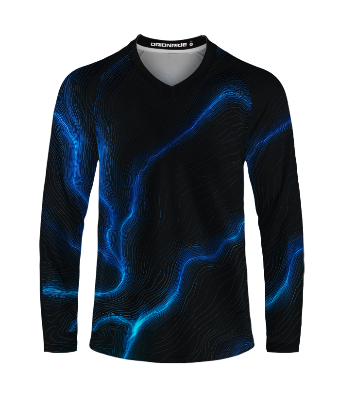 Orionride Neon Contour Lines Long Sleeve Downhill Jersey