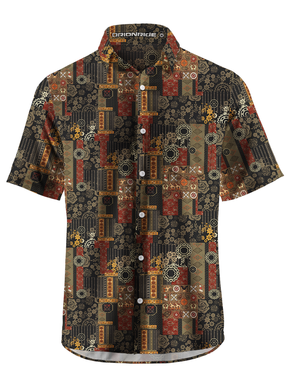 Orionride Retro Gear Flower Zipper Pockets Ultra Lightweight Short Sleeves Gravel Shirt
