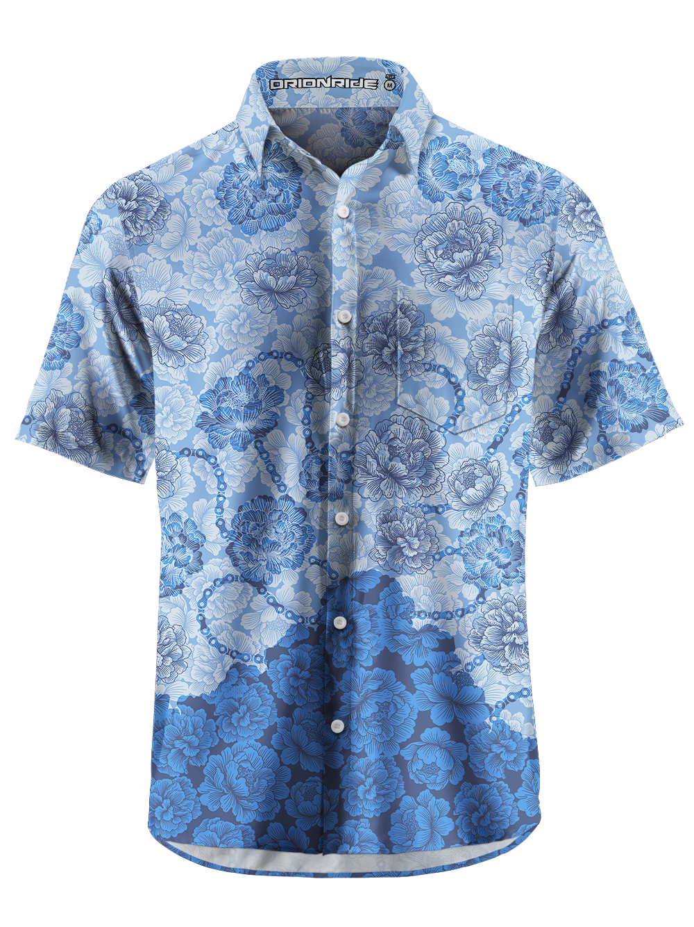Orionride Peony Chain Zipper Pockets Ultra Lightweight Short Sleeves Gravel Shirt