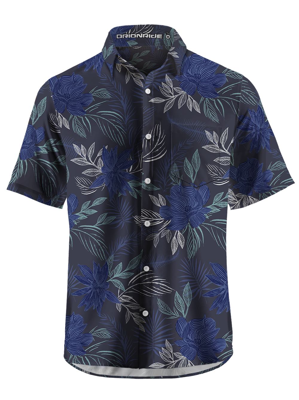 Orionride Floral Lines Zipper Pockets Ultra Lightweight Short Sleeves Gravel Shirt