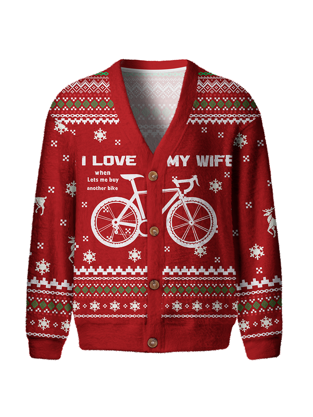 Orionride I Love My Wife Men's Cardigan Knit Sweaters