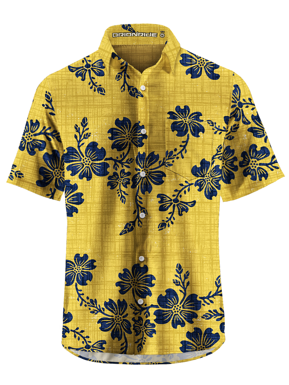 Orionride Yellow Vines Zipper Pockets Ultra Lightweight Short Sleeves Gravel Shirt