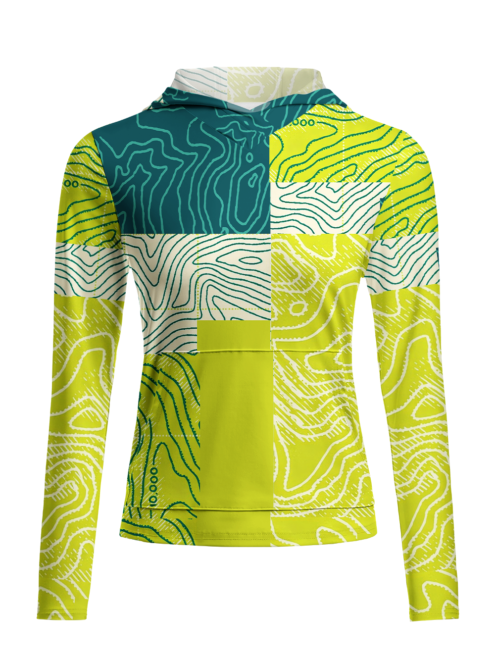 Orionride Topographic Map Women's Long Sleeve Cycling Hoodie Shirt