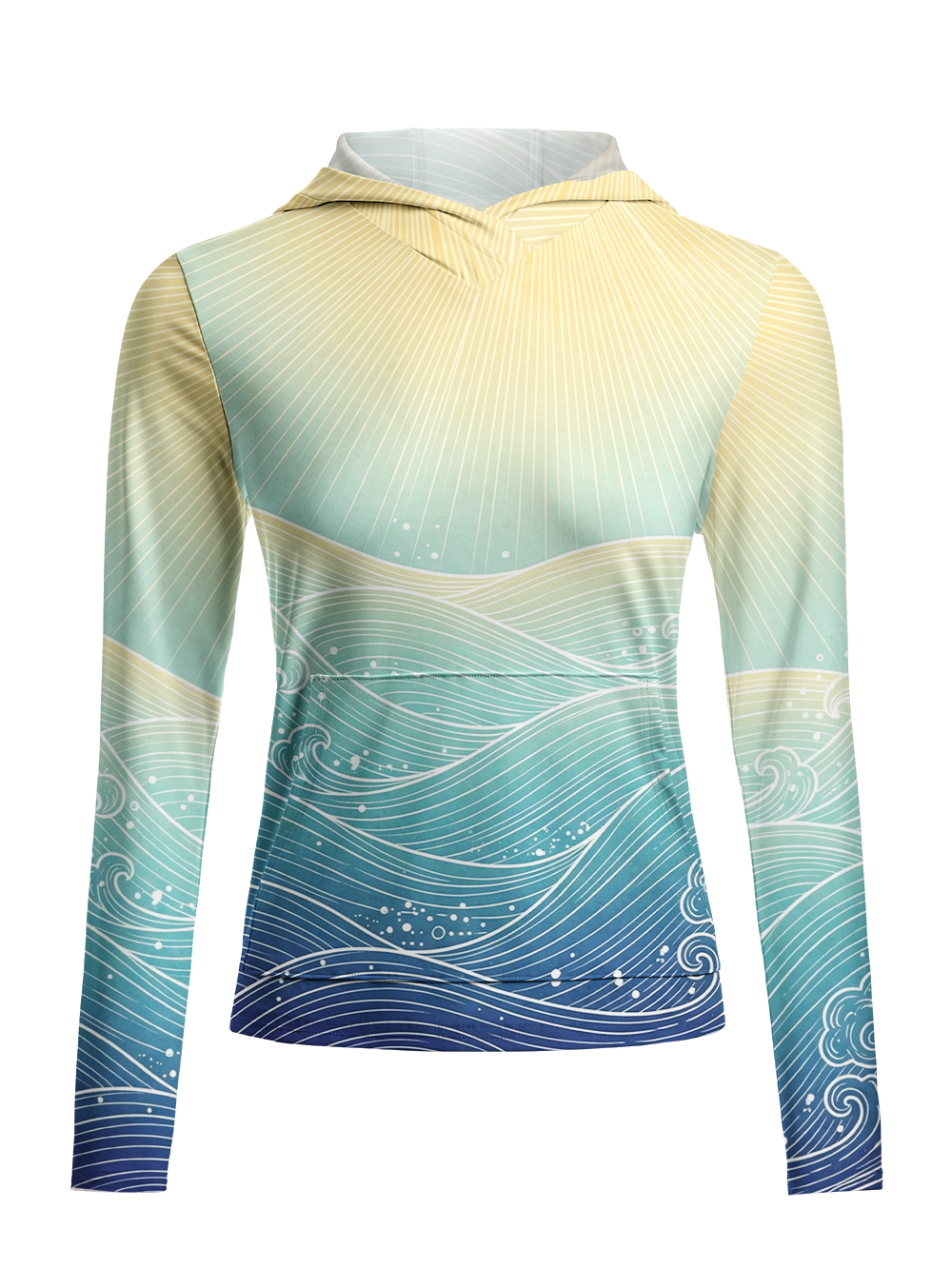 Orionride Sun & Sea Women's Long Sleeve Cycling Hoodie Shirt