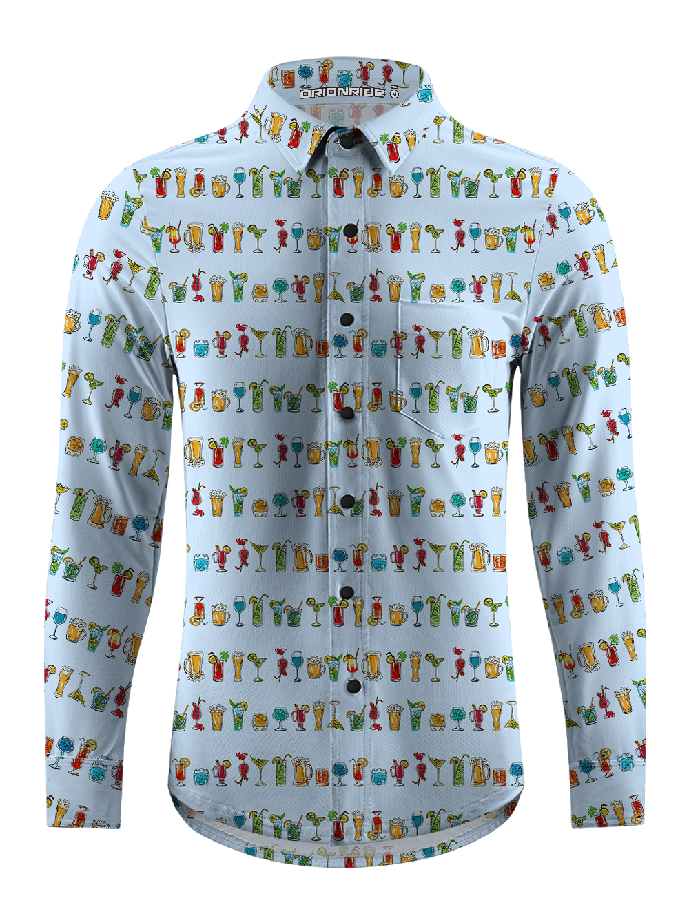 Orionride Cocktail Party Men's Stretchy Breathable Long Sleeve Gravel Shirt