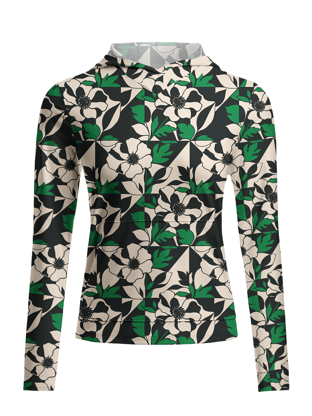 Orionride Geometric Bloom Women's Long Sleeve Cycling Hoodie Shirt