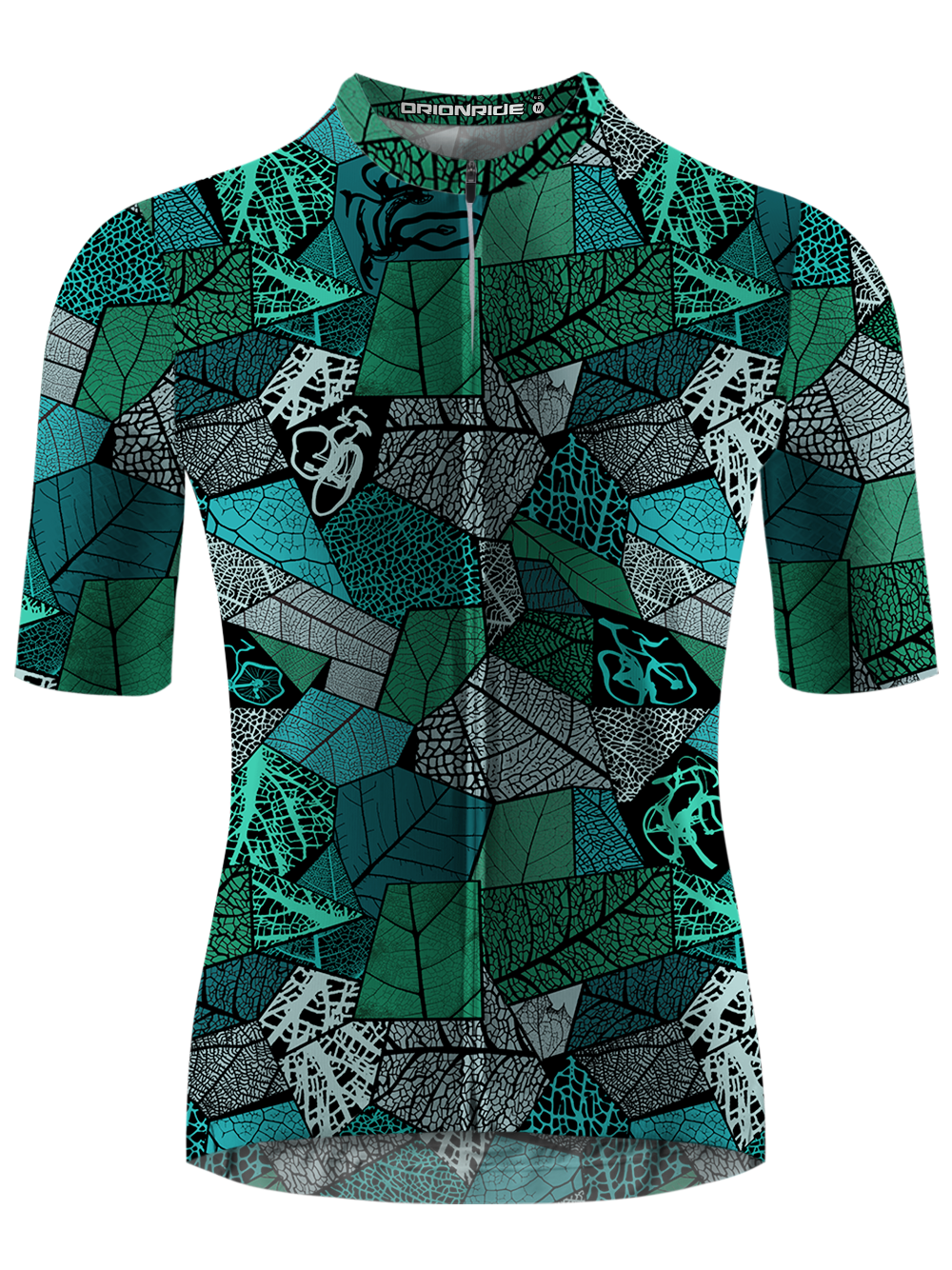 Orionride Leaf Stitching Bicycle Short Sleeves Cycling Jersey