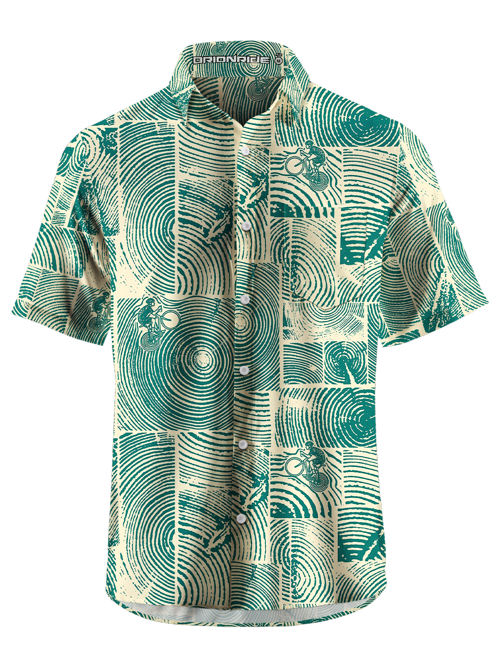 Orionride Tree Rings Zipper Pockets Ultra Lightweight Short Sleeves Gravel Shirt