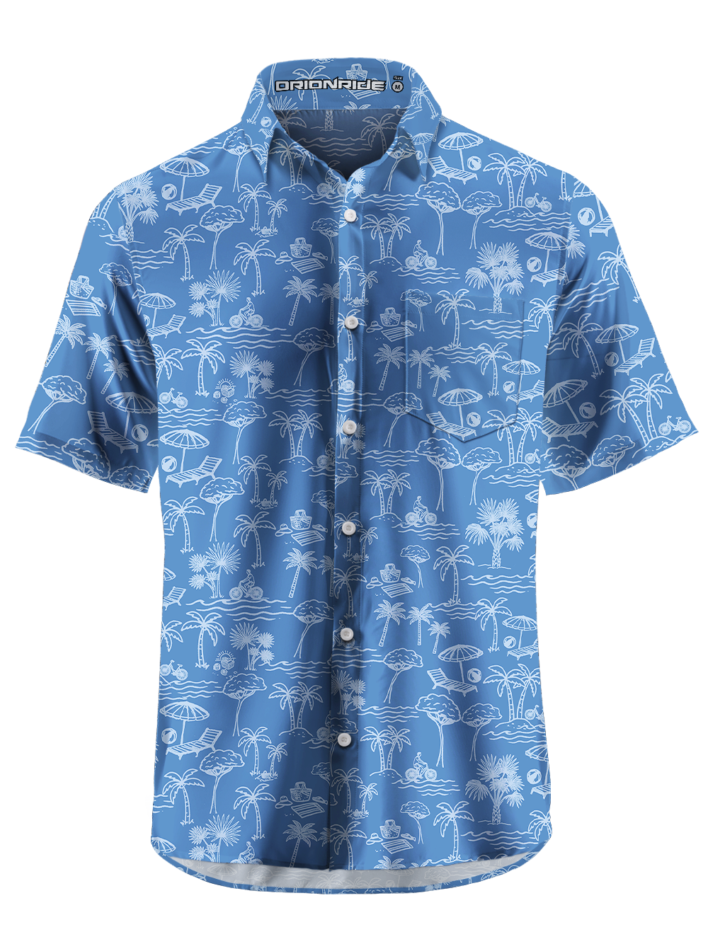 Orionride Beach Coconut Trees Zipper Pockets Ultra Lightweight Short Sleeves Gravel Shirt