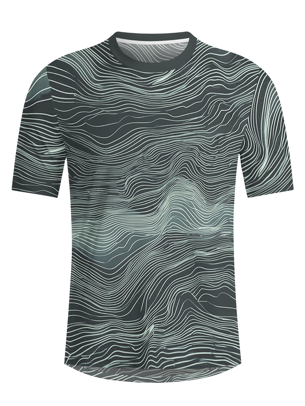 Orionride Winding Lines Men's Breathable Short Sleeve Technical Tee
