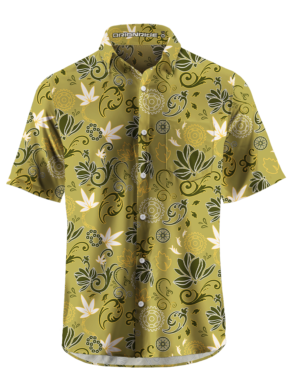 Orionride Leaves Fall Zipper Pockets Ultra Lightweight Short Sleeves Gravel Shirt