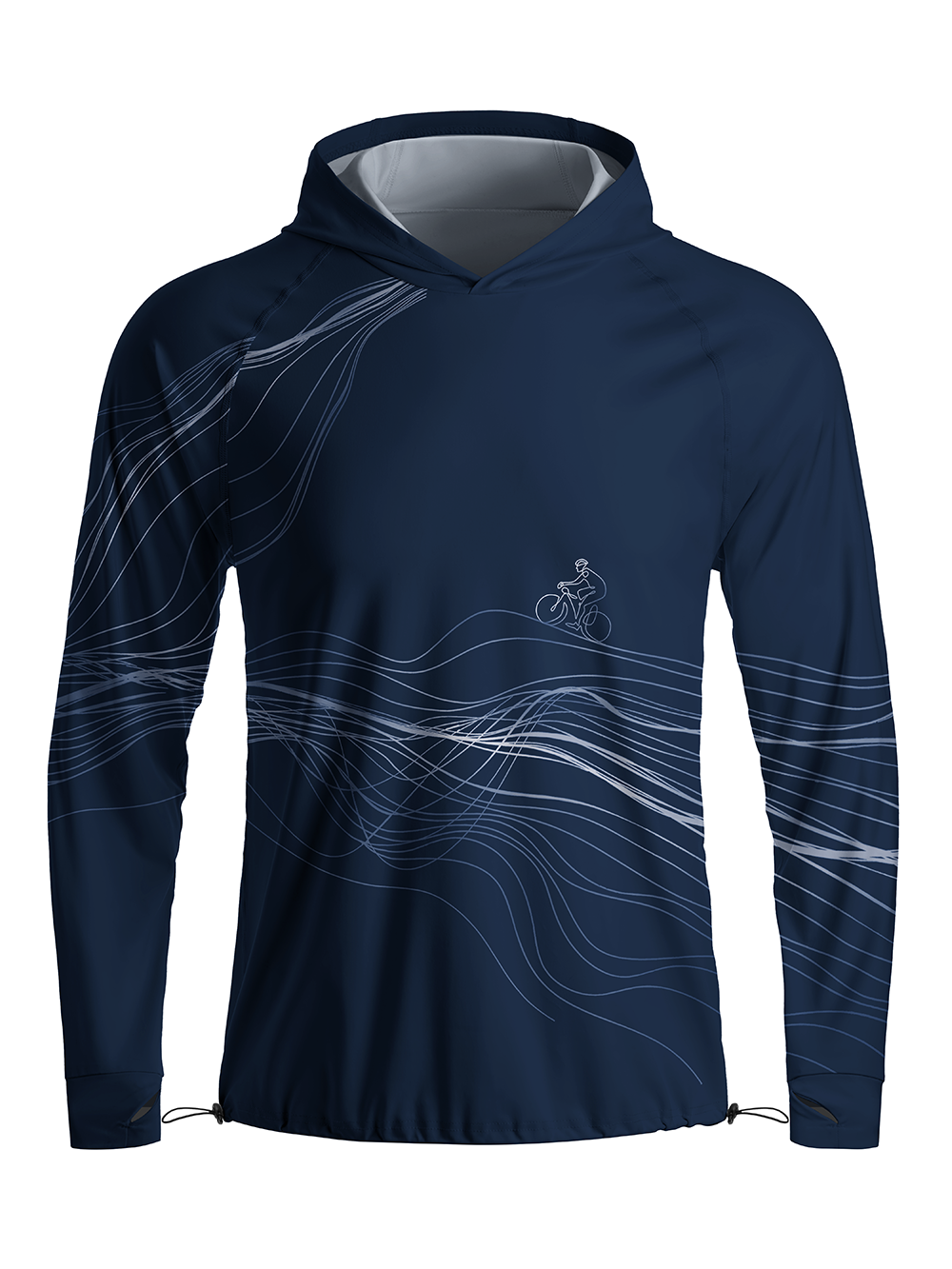 Orionride Spatial Lines Long Sleeve Cycling Hoodie Shirt