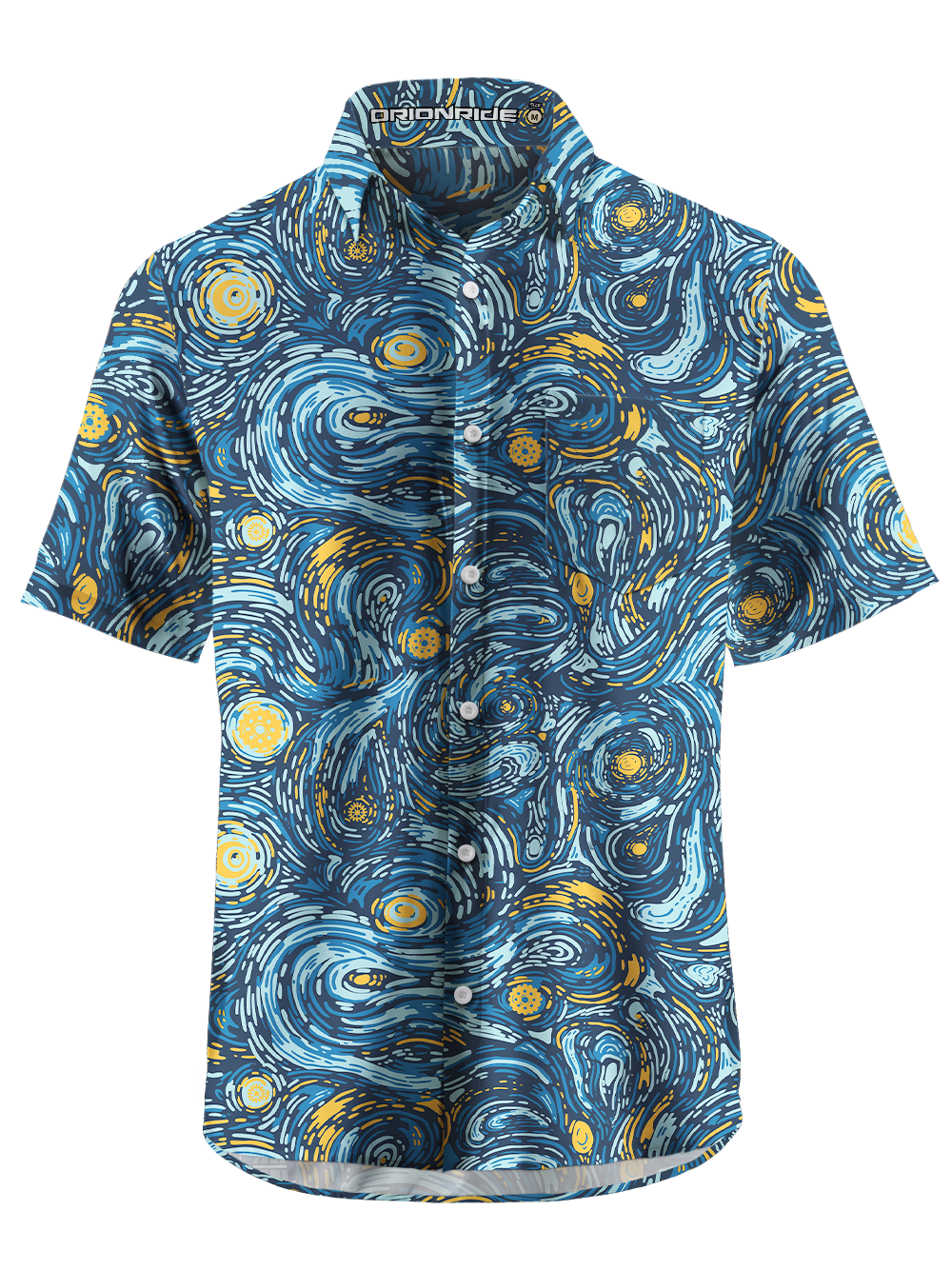 Orionride Starry Sky Zipper Pockets Ultra Lightweight Short Sleeves Gravel Shirt