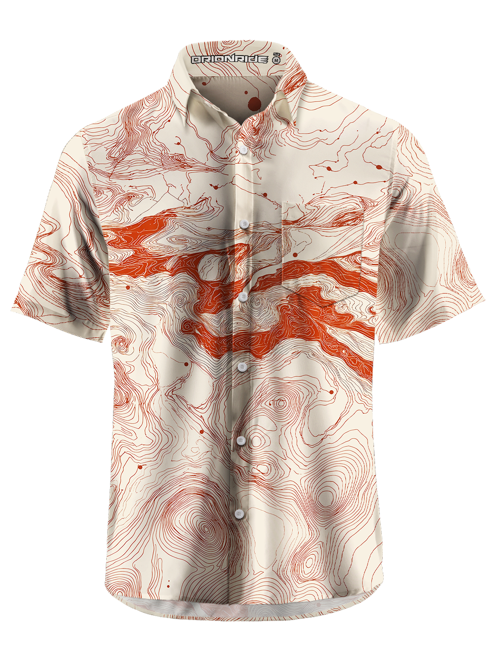 Orionride Enthusiasm Contour Lines Zipper Pockets Ultra Lightweight Short Sleeves Gravel Shirt