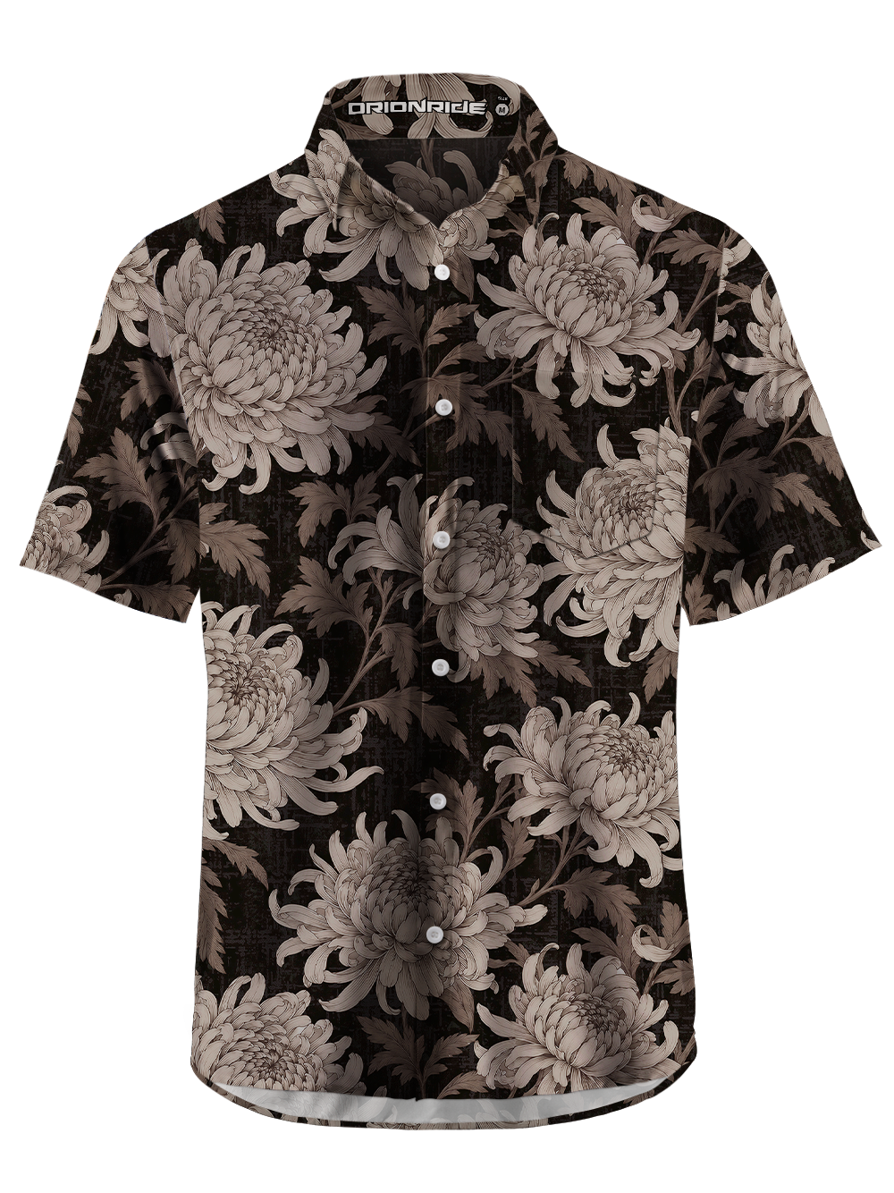 Orionride Pure Chrysanthemum Zipper Pockets Ultra Lightweight Short Sleeves Gravel Shirt