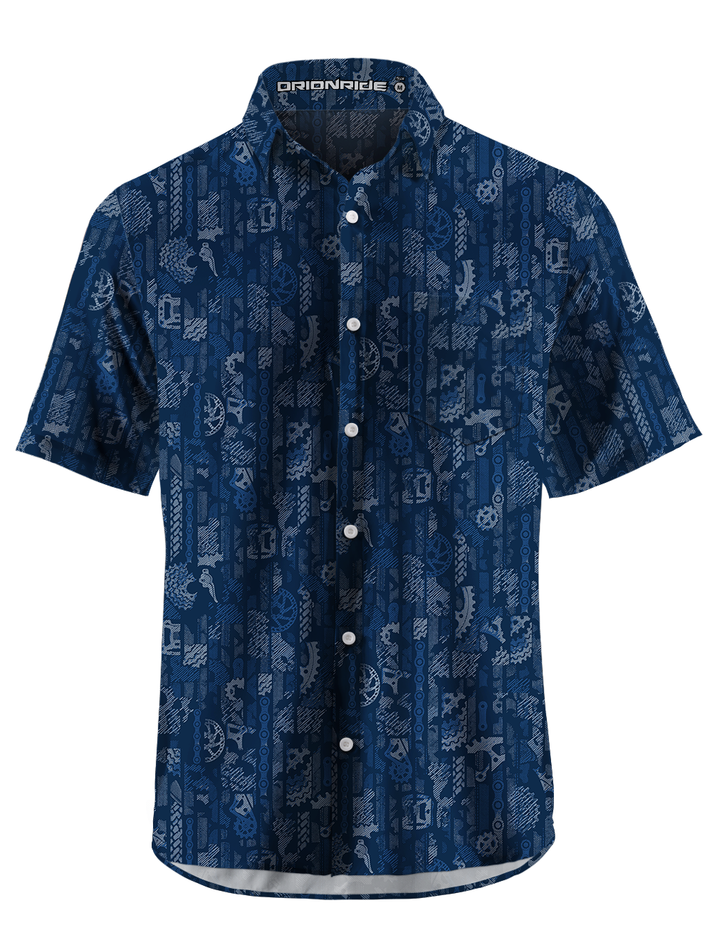 Orionride Night Gear Pattern Zipper Pockets Ultra Lightweight Short Sleeves Gravel Shirt