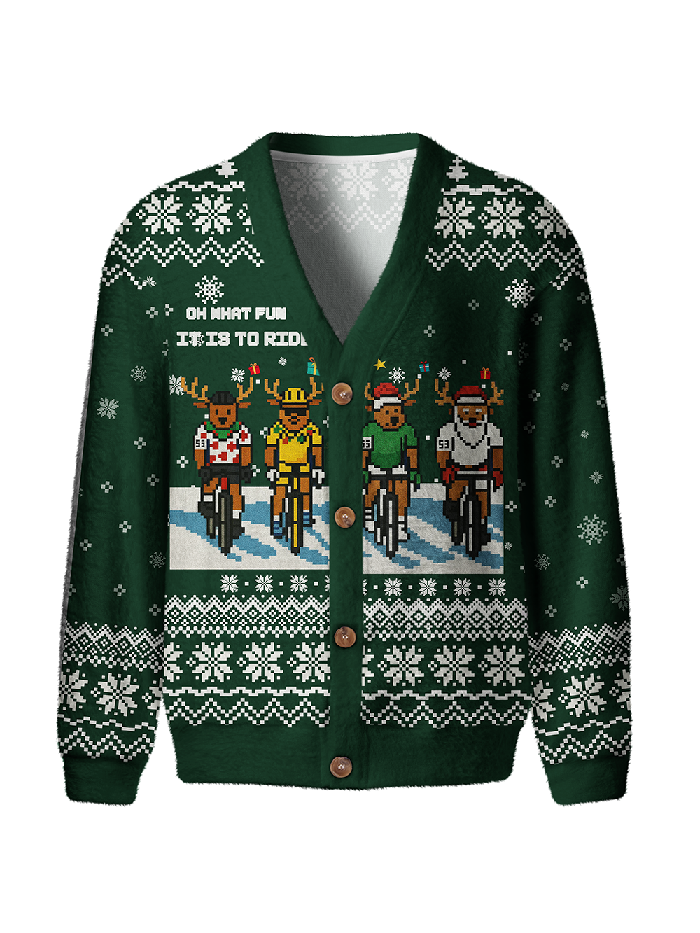 Orionride Christmas Reindeer Men's Cardigan Knit Sweaters