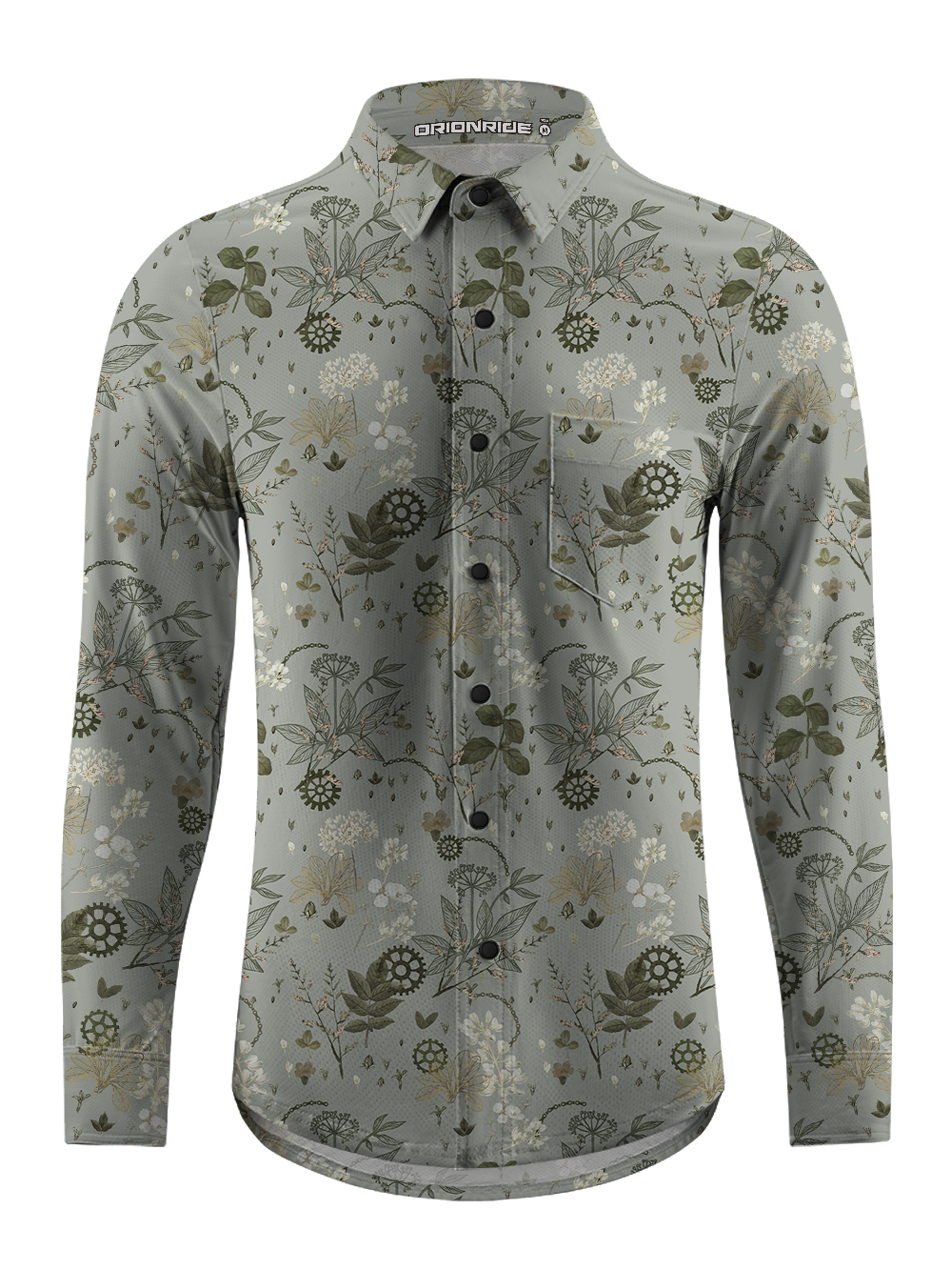 Orionride Withered Leaves Men's Stretchy Breathable Long Sleeve Gravel Shirt