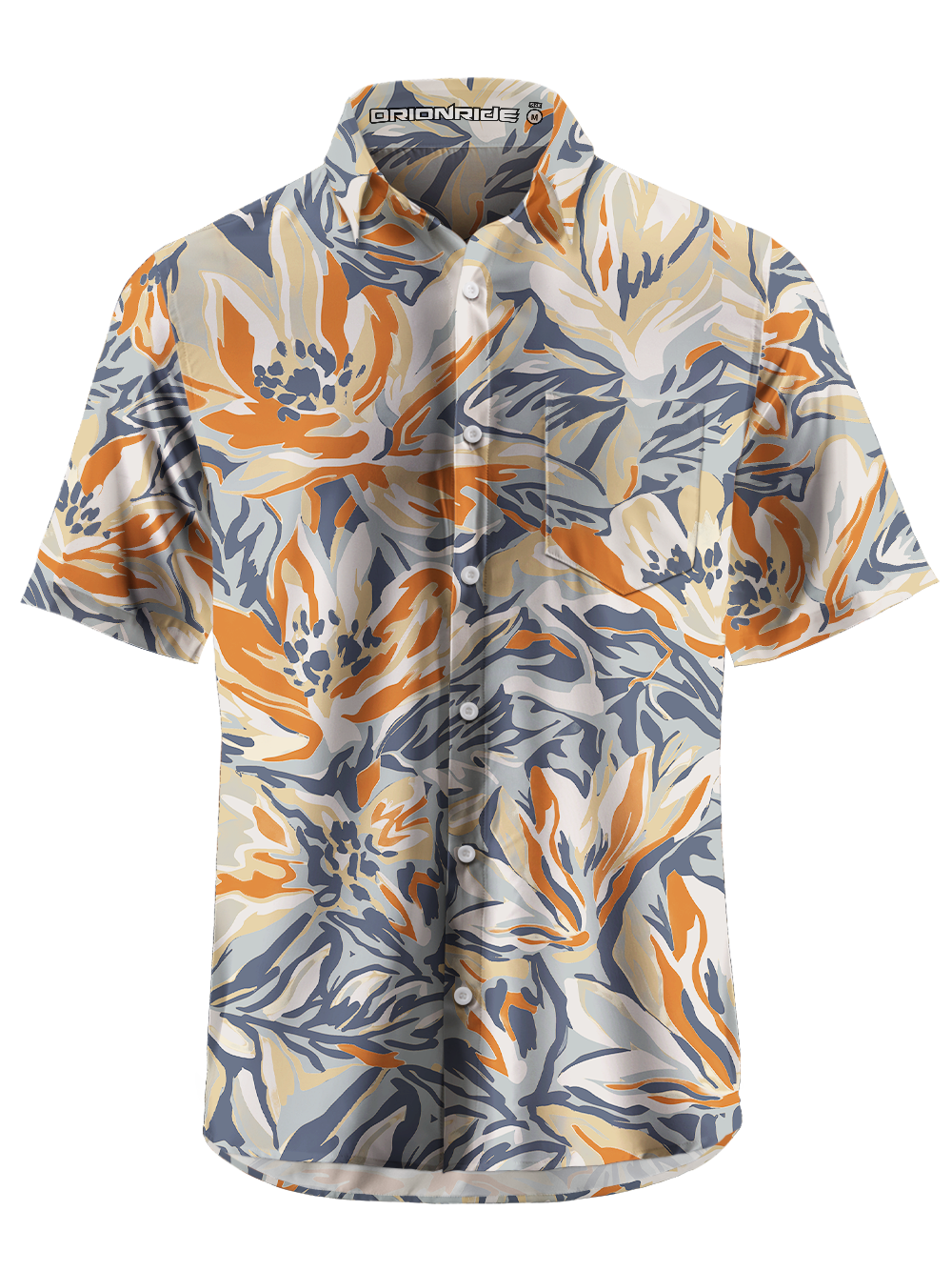 Orionride Floral Doodles Zipper Pockets Ultra Lightweight Short Sleeves Gravel Shirt