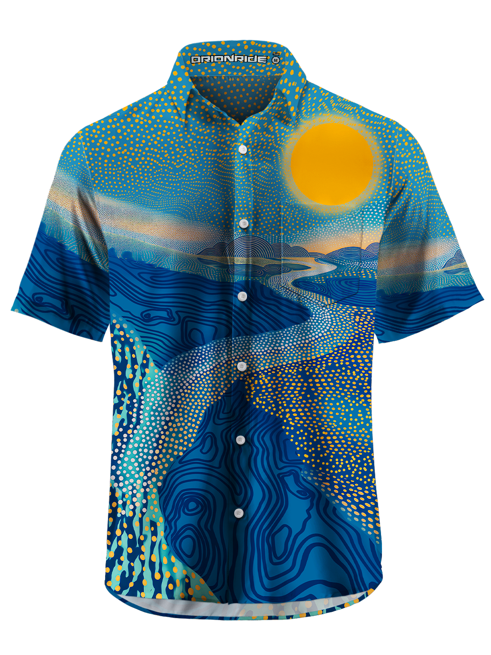 Orionride Dot Mountain River Zipper Pockets Ultra Lightweight Short Sleeves Gravel Shirt