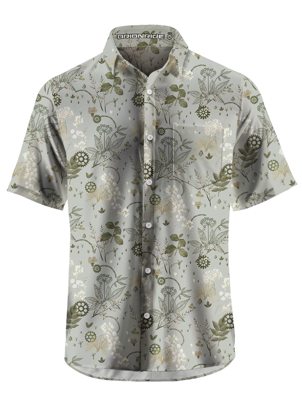 Orionride Withered Leaves Zipper Pockets Ultra Lightweight Short Sleeves Gravel Shirt