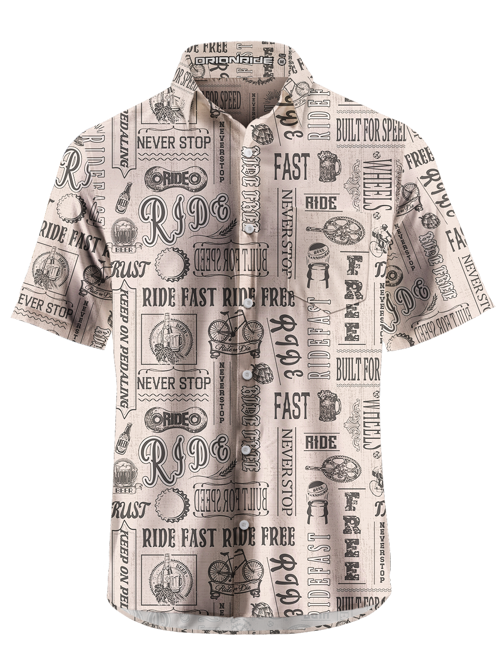 Orionride Never Stop Zipper Pockets Ultra Lightweight Short Sleeves Gravel Shirt