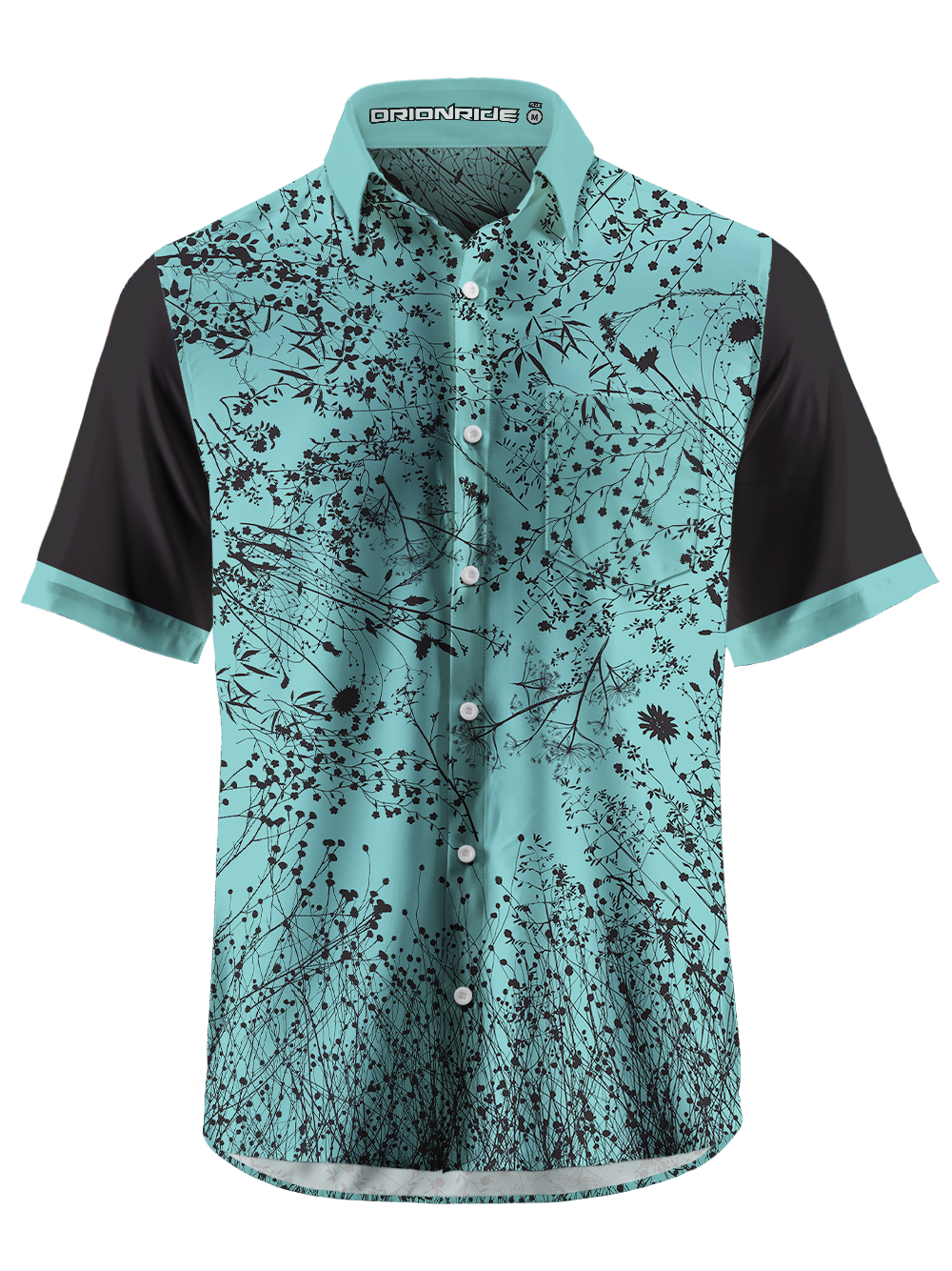 Orionride Splashing Ink Into Flowers Zipper Pockets Ultra Lightweight Short Sleeves Gravel Shirt