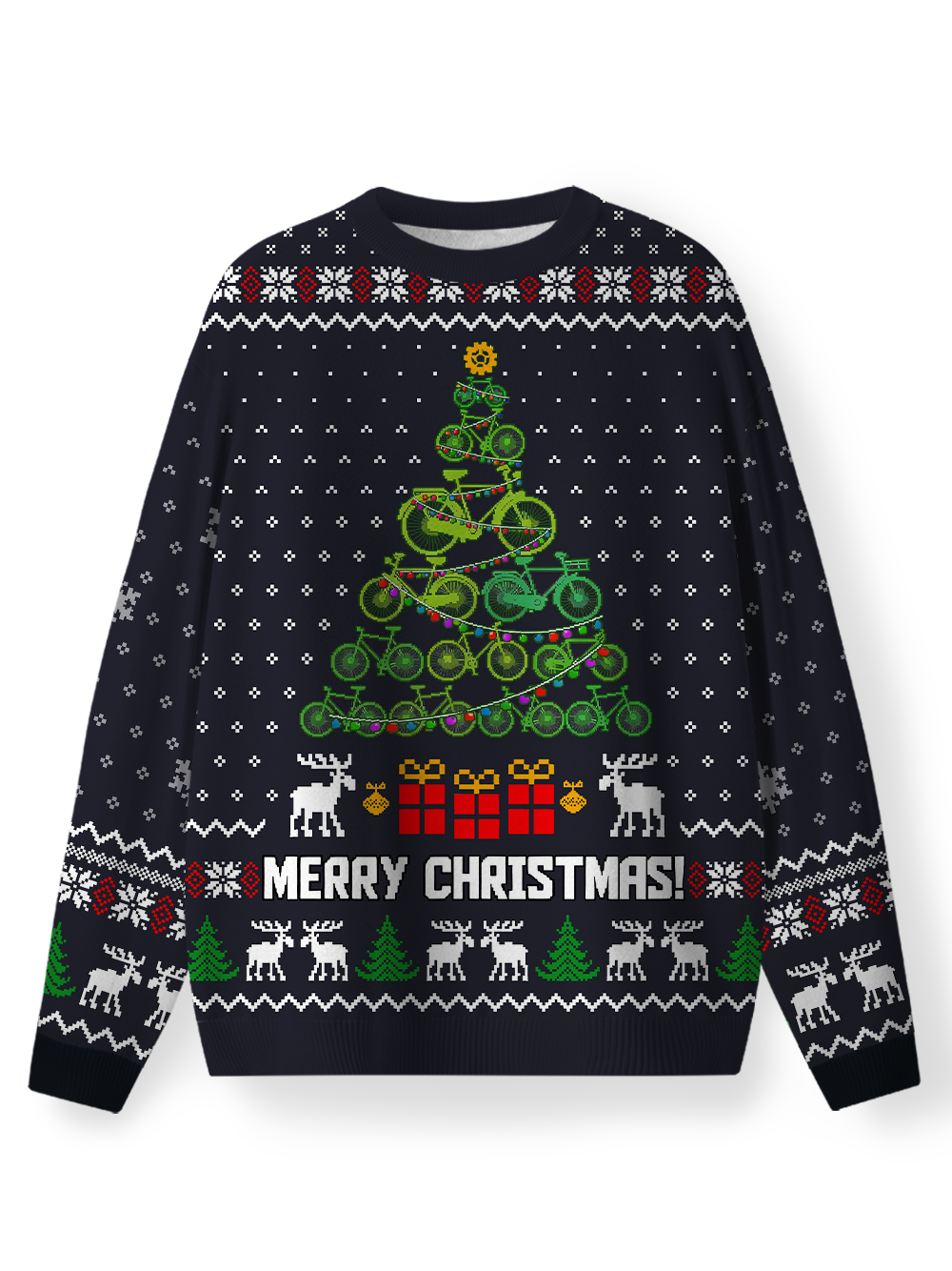 Orionride Bicycle Christmas Tree Men's Sweaters
