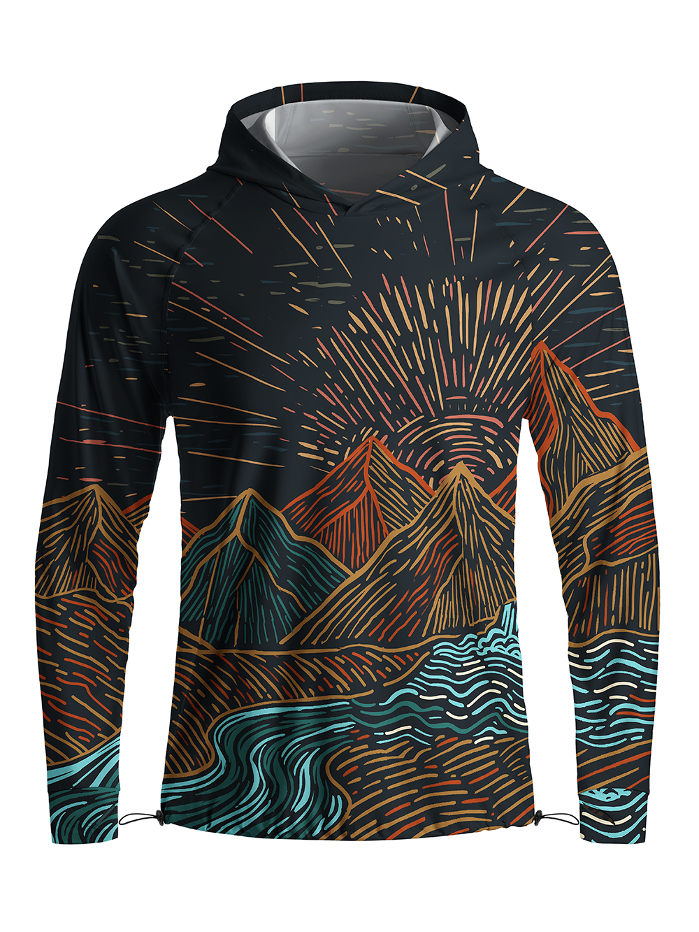 Orionride Sunrise Light Long Sleeve Cycling Hoodie Shirt