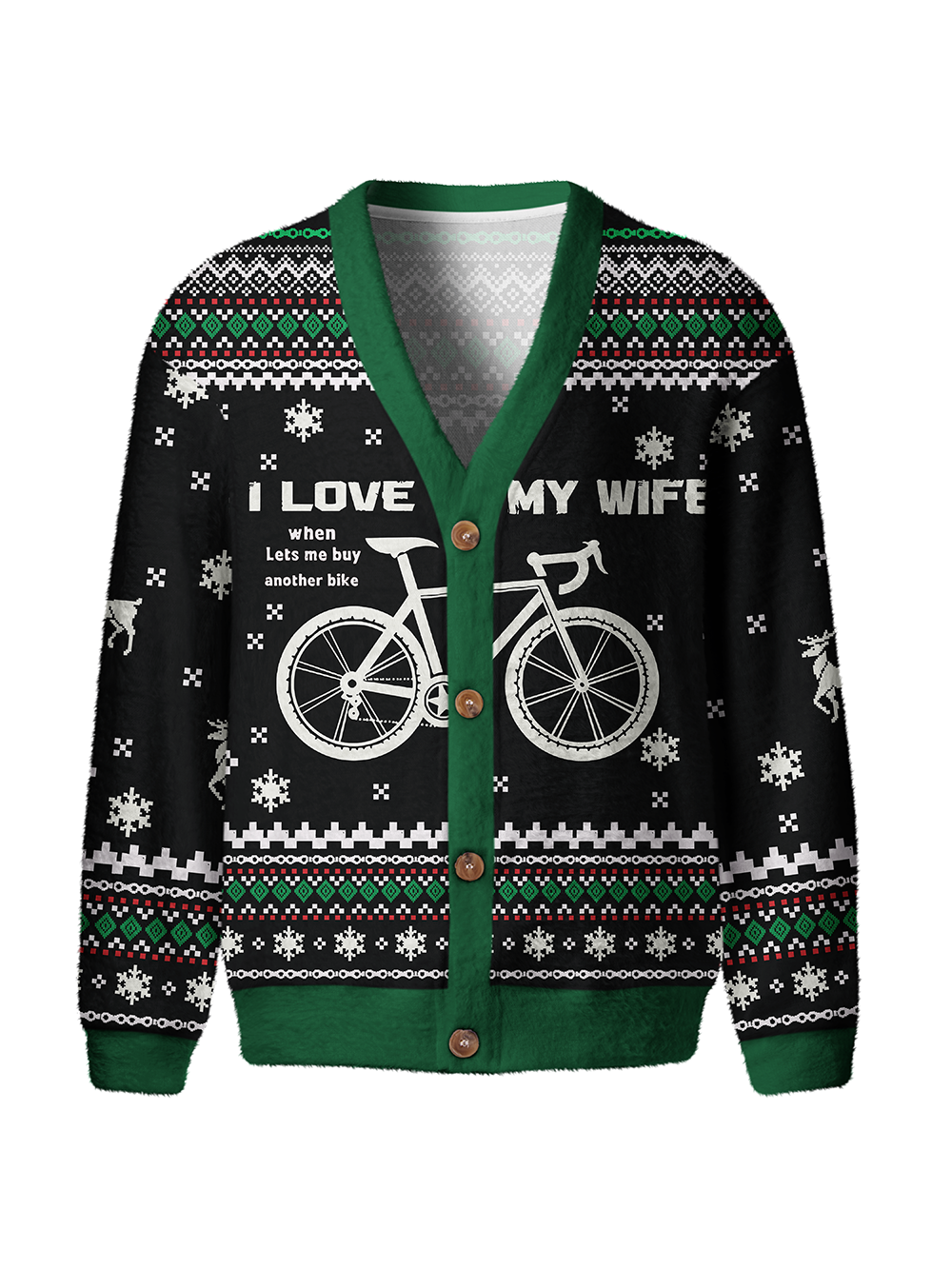 Orionride I Love My Wife Men's Cardigan Knit Sweaters
