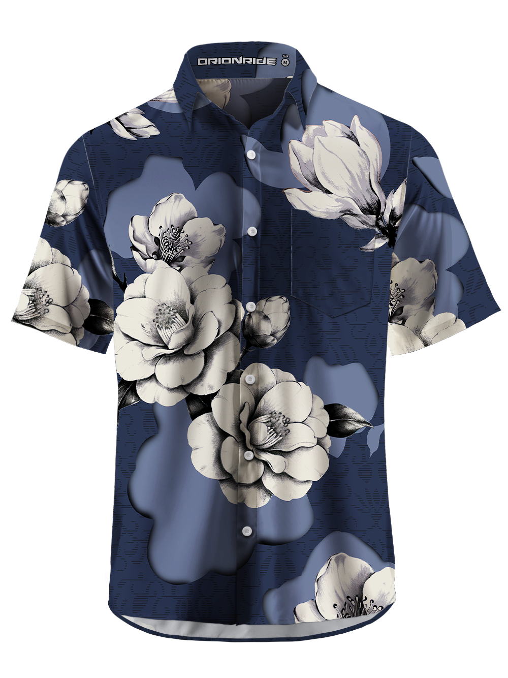 Orionride Porcelain Bloom Zipper Pockets Ultra Lightweight Short Sleeves Gravel Shirt