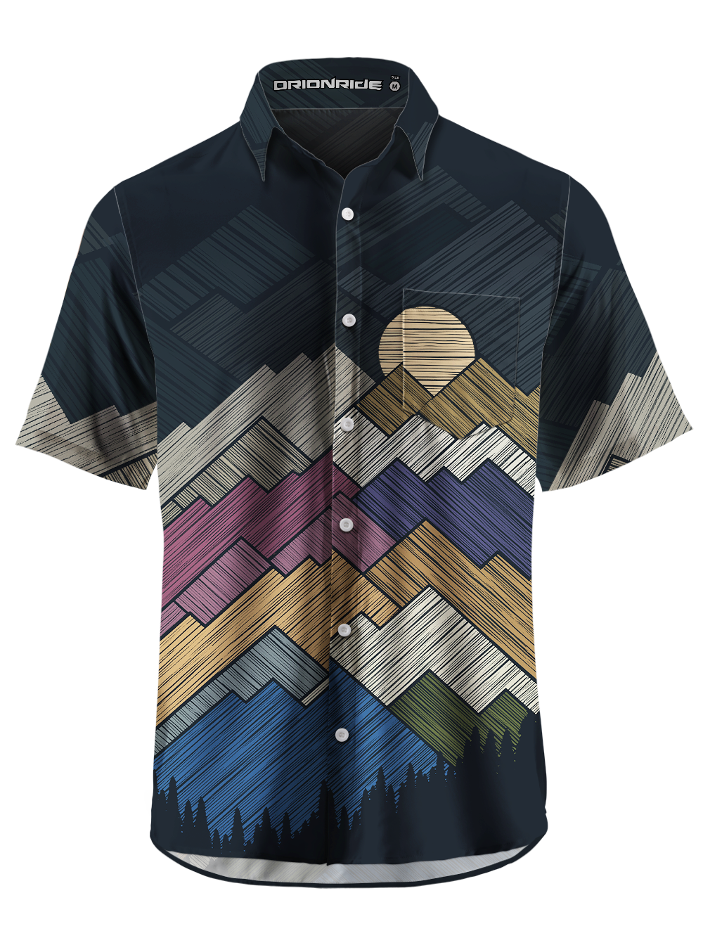 Orionride Draw Mountain Peaks Zipper Pockets Ultra Lightweight Short Sleeves Gravel Shirt