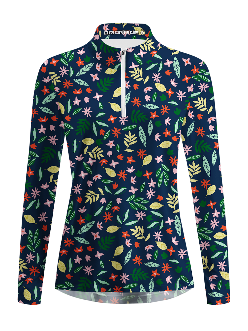 Orionride Amidst A Sea Of Flowers Women's Quarter Zipper Long Sleeve Jersey